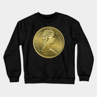 British coin 5 pence with Queen Elizabeth II Crewneck Sweatshirt